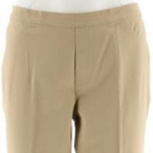 NWT ISAAC MIZRAHI 24/7 STRAIGHT LEG PANTS 4 SAND - Picture 4 of 11